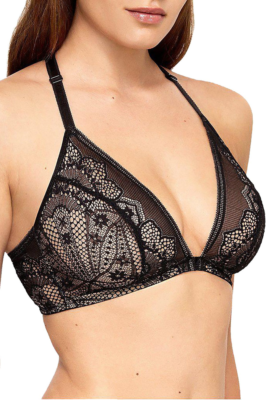 Wacoal Black Take The Plunge Wireless Racerback Front Closure Bralette