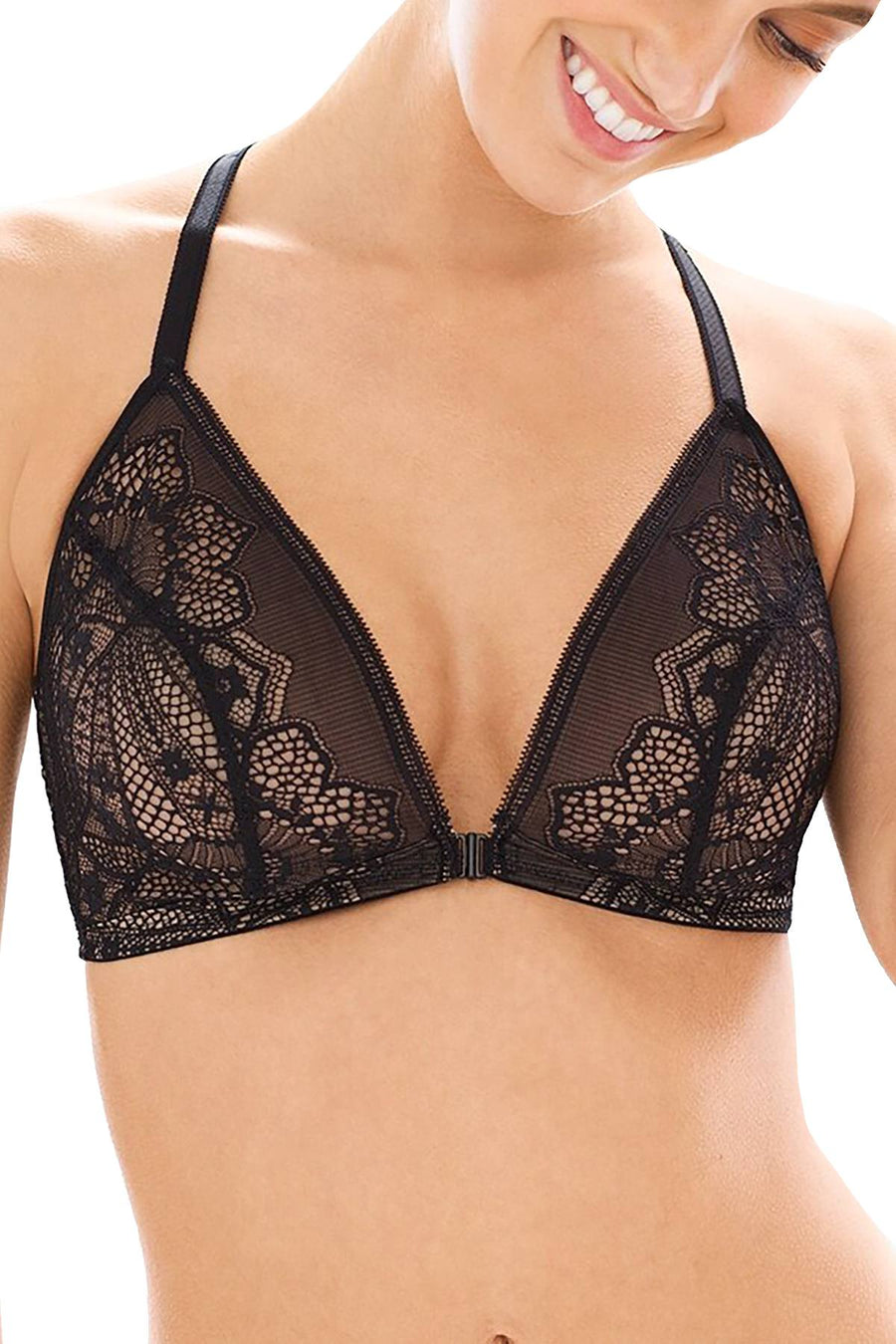 Wacoal Black Take The Plunge Wireless Racerback Front Closure Bralette