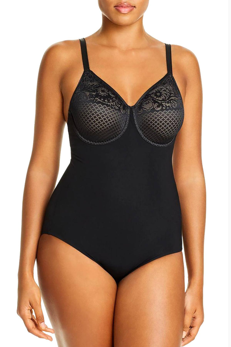 Wacoal Black Visual Effects Firm Control Jacquard Body Briefer Bodysuit