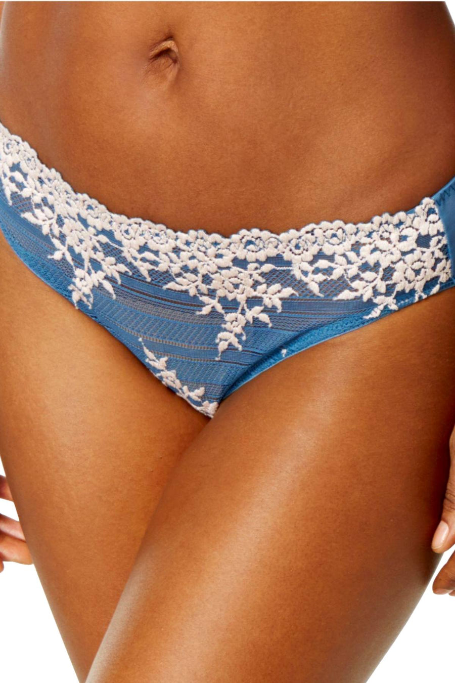 Wacoal Blue-Ashes/Soft-Pink Embrace-Lace Bikini Brief