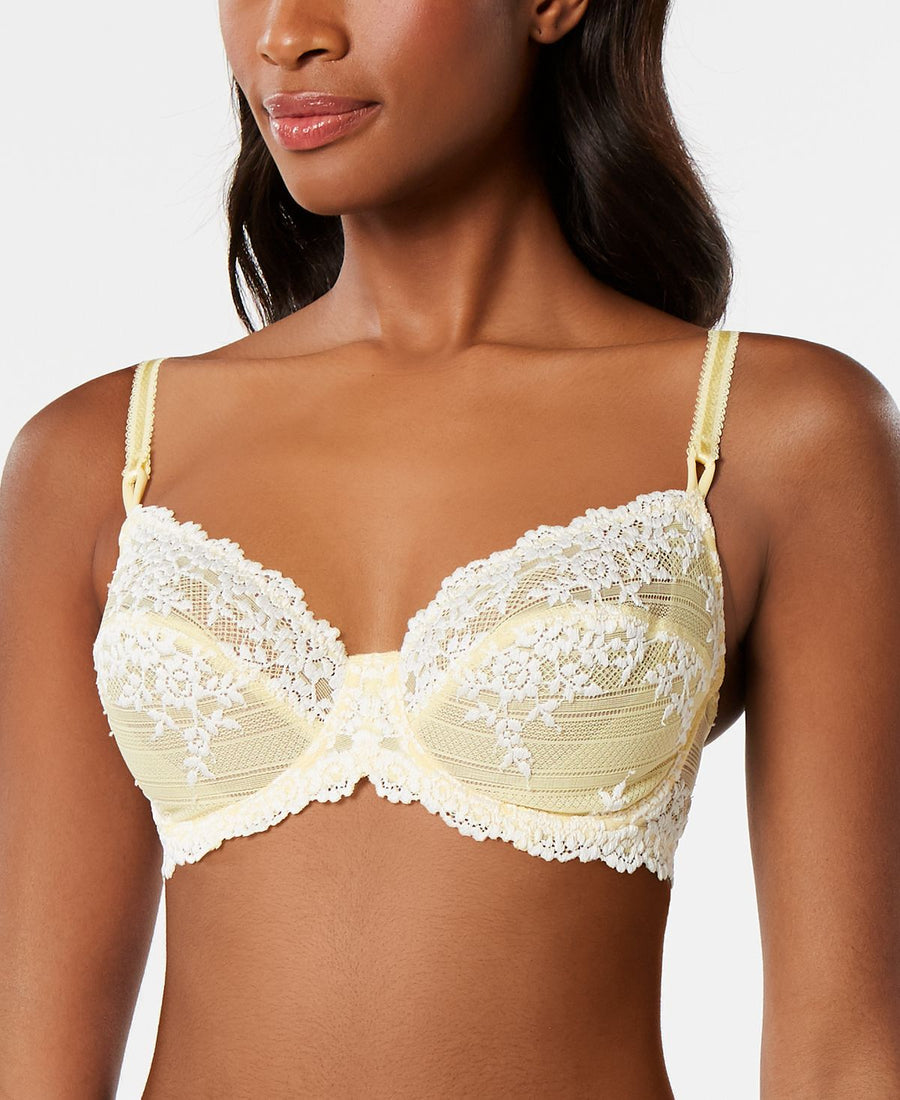 Wacoal Embrace Lace Underwire Bra 65191 Up To Ddd Cup Pale Banana/White