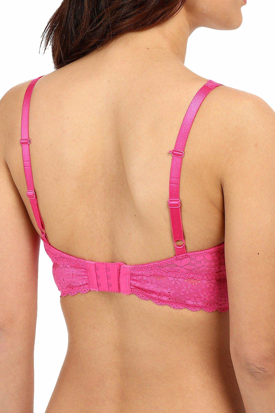 Wacoal Halo Lace Convertible Soft Cup Bralette in Fuchsia