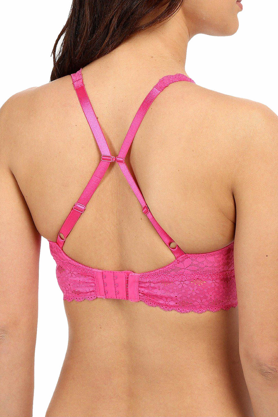 Wacoal Halo Lace Convertible Soft Cup Bralette in Fuchsia