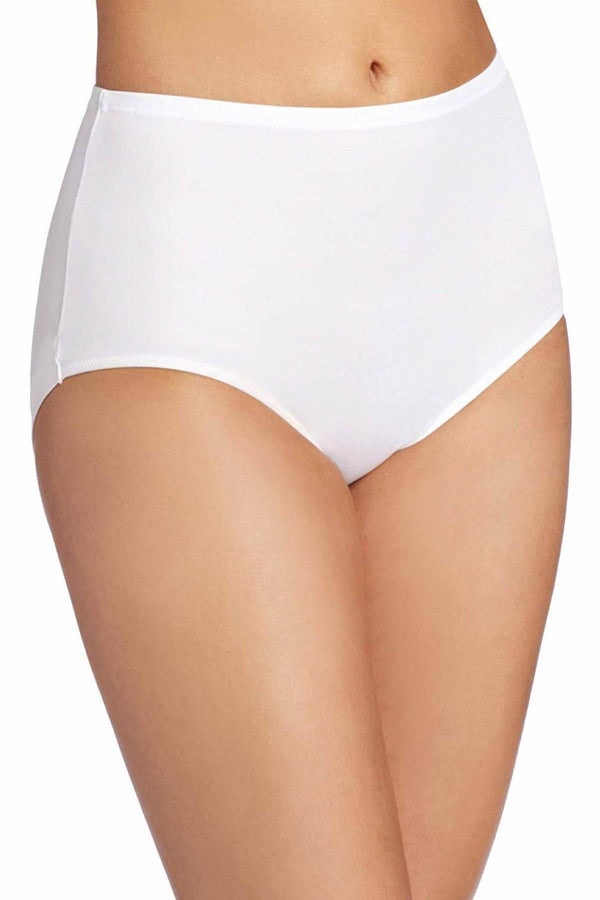Warner's White No-Wedgies No-Worries Modern Brief Panty