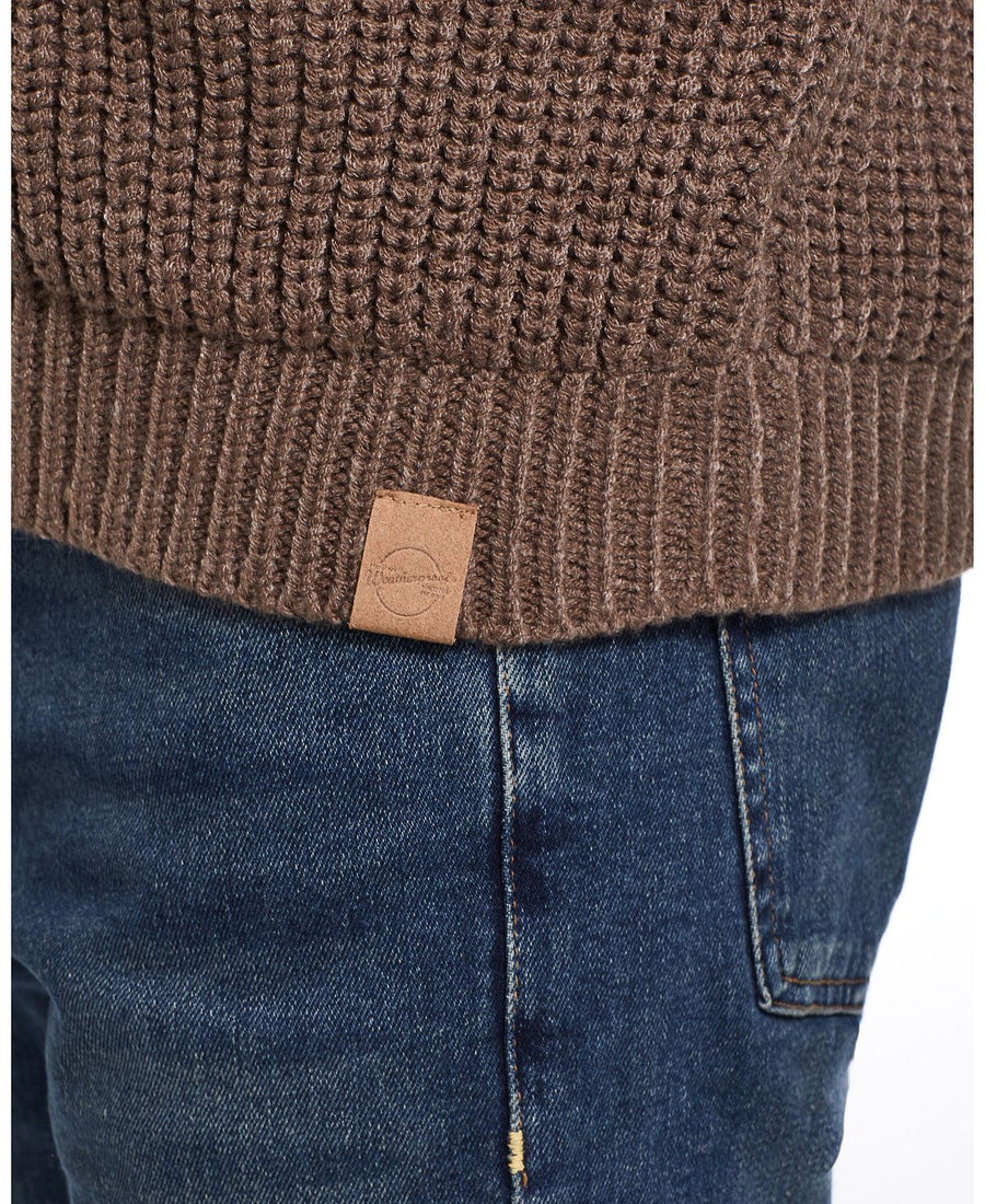 Weatherproof Vintage Jersey Lined Cardigan With Toggles Taupe Heather