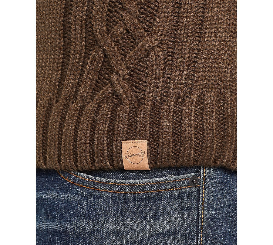 Weatherproof Vintage Military Button Mock Turtleneck Sweater Military Green
