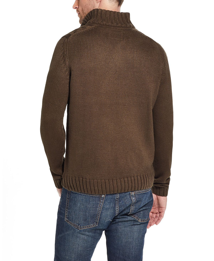 Weatherproof Vintage Military Button Mock Turtleneck Sweater Military Green