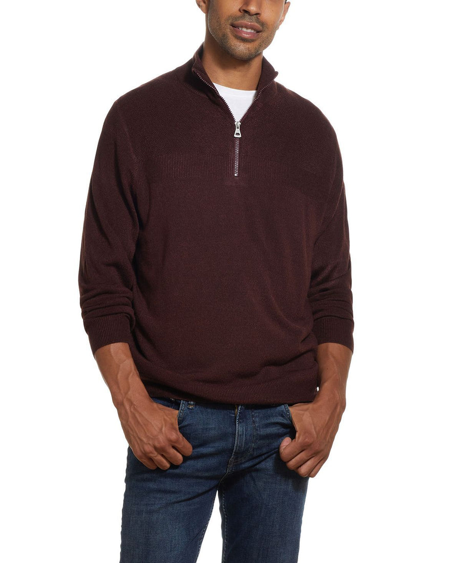 Weatherproof Vintage Soft Touch 1/4 Zip Sweater Oxblood Heather