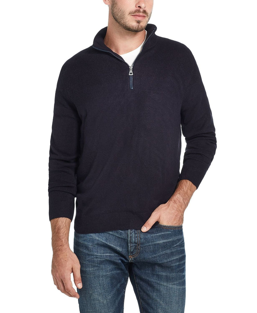 Weatherproof Vintage  Soft Touch Quarter-zip Sweater Navy
