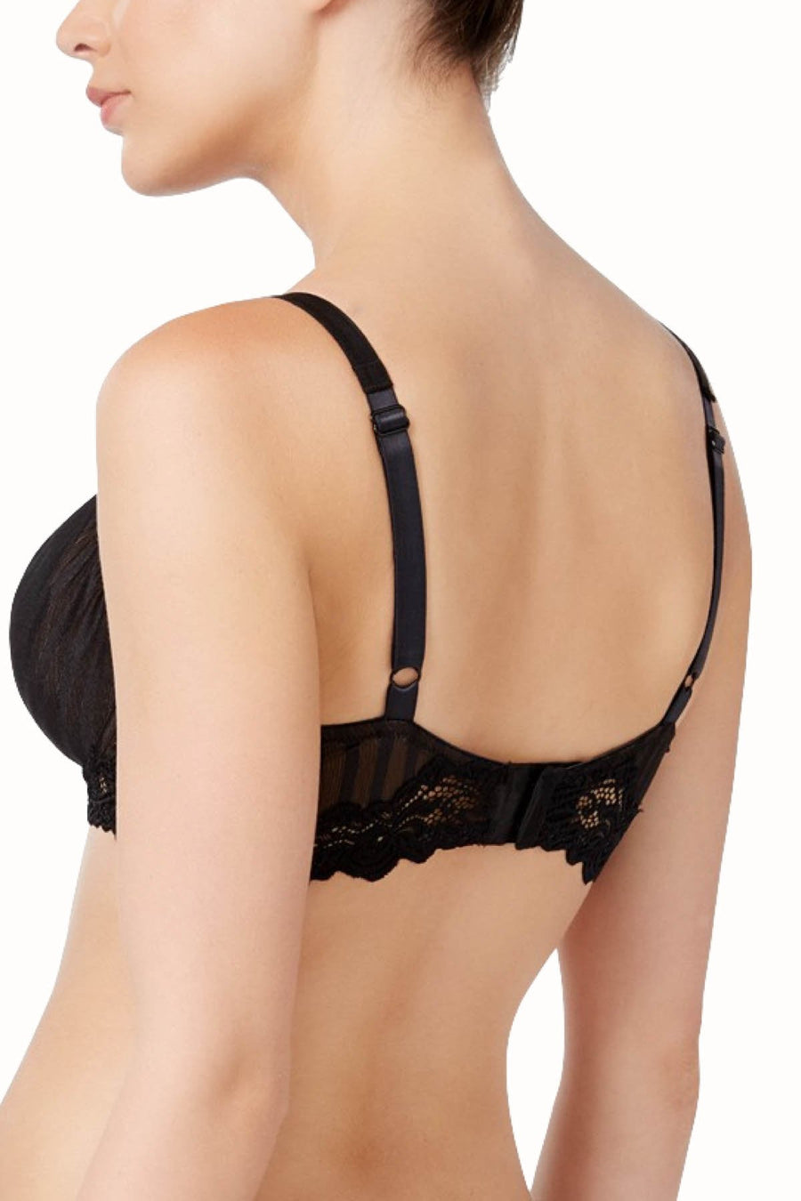 Whimsy by Lunaire Black-Stripe Barbados Stretch-Mesh Demi Bra