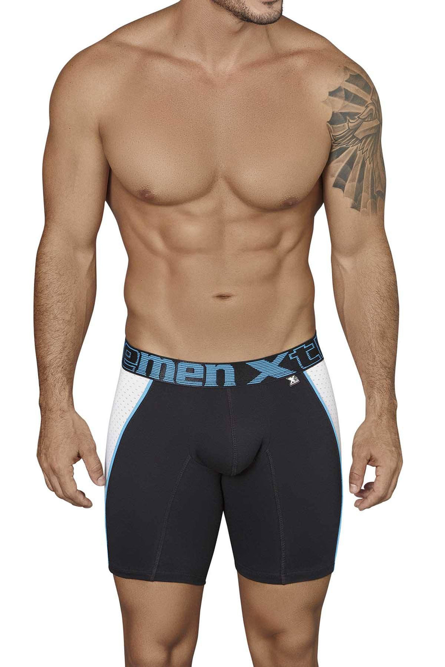 XTREMEN Black/Blue/White Cotton Sport Boxer Brief