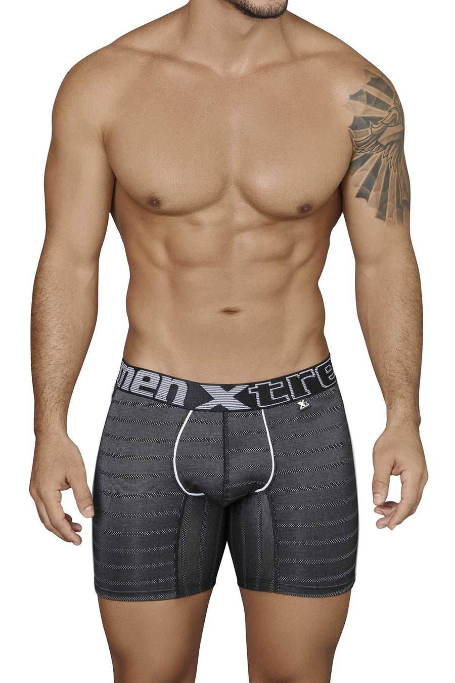 XTREMEN Black Jacquard Mini-Print Boxer Brief