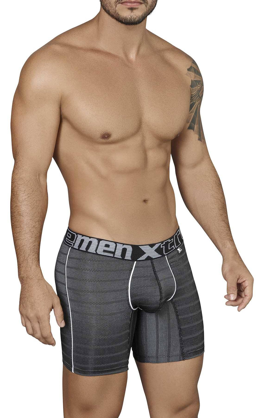 XTREMEN Black Jacquard Mini-Print Boxer Brief