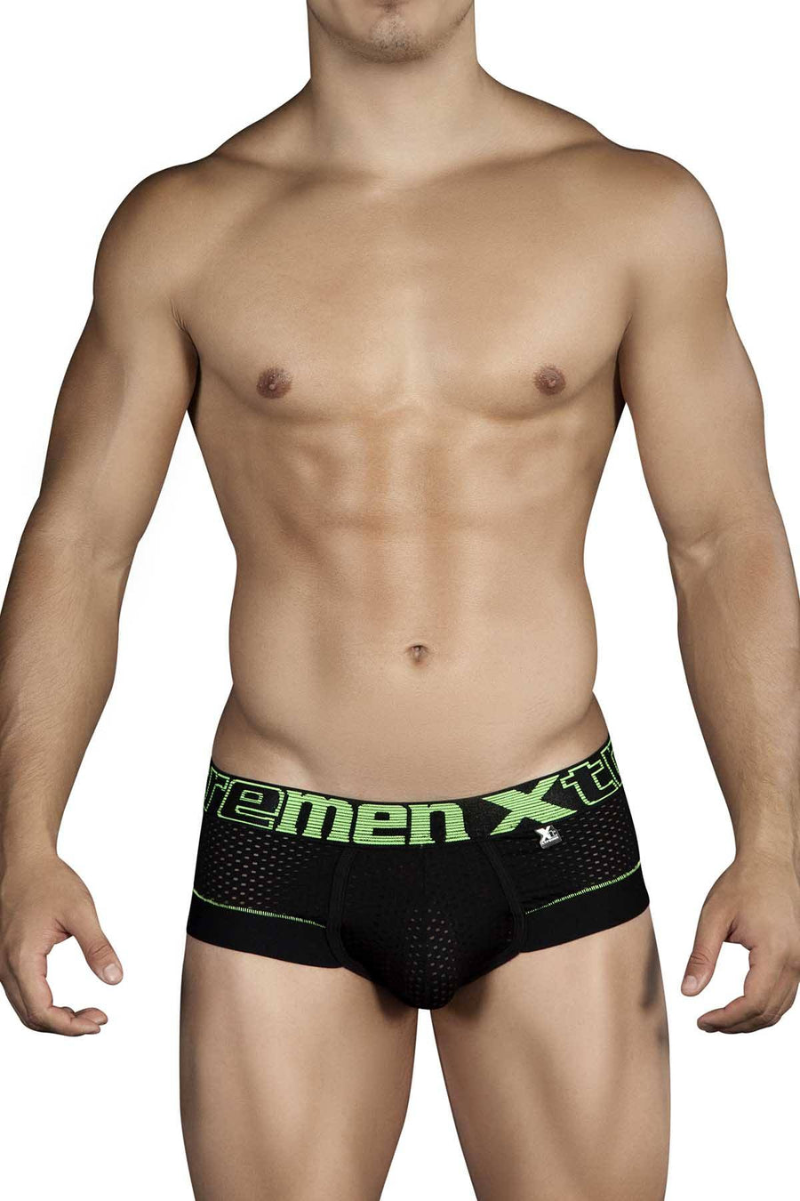 XTREMEN Black/Lime Exposed Microfiber Brief