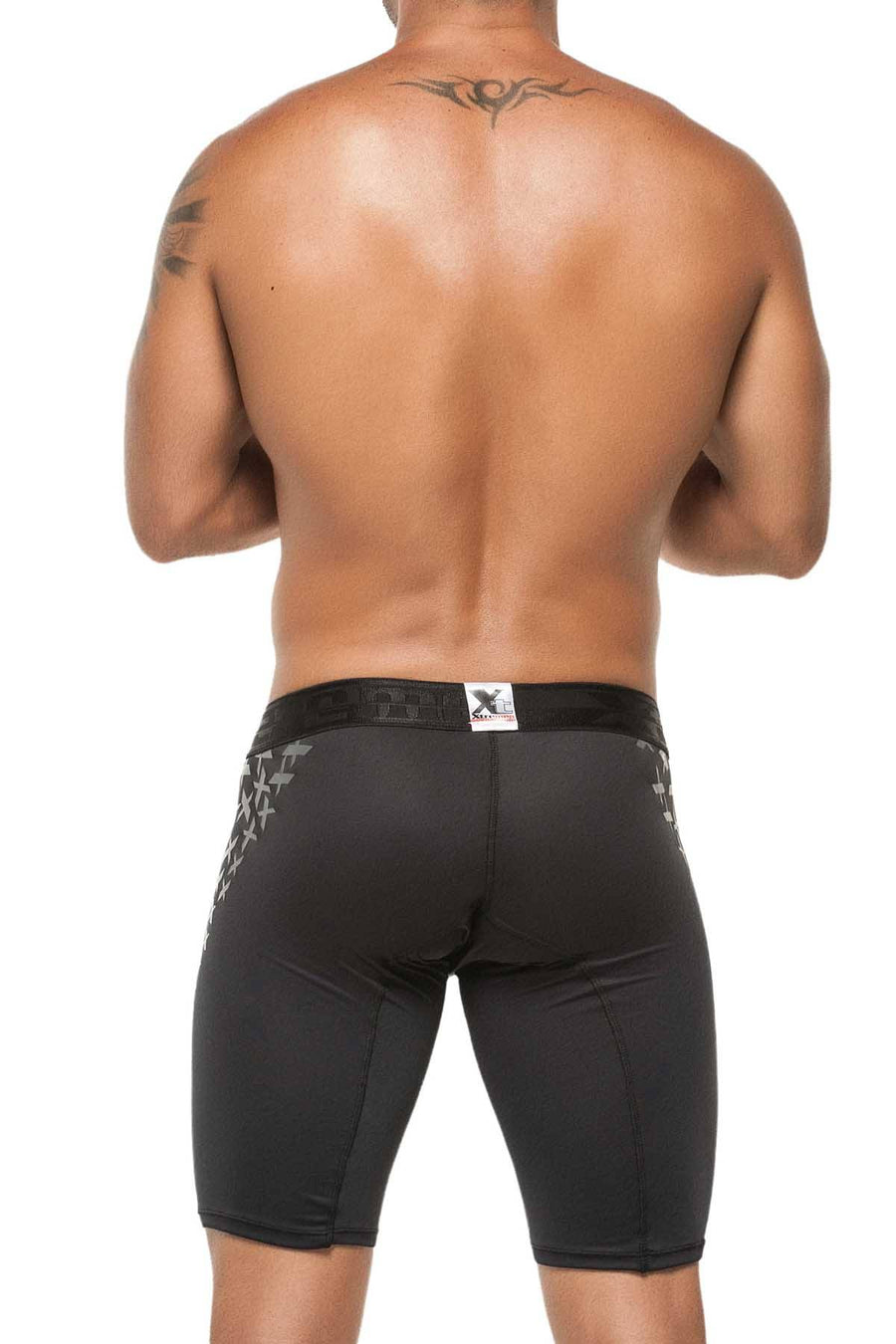 XTREMEN Black Microfiber Sports Long Boxer Brief