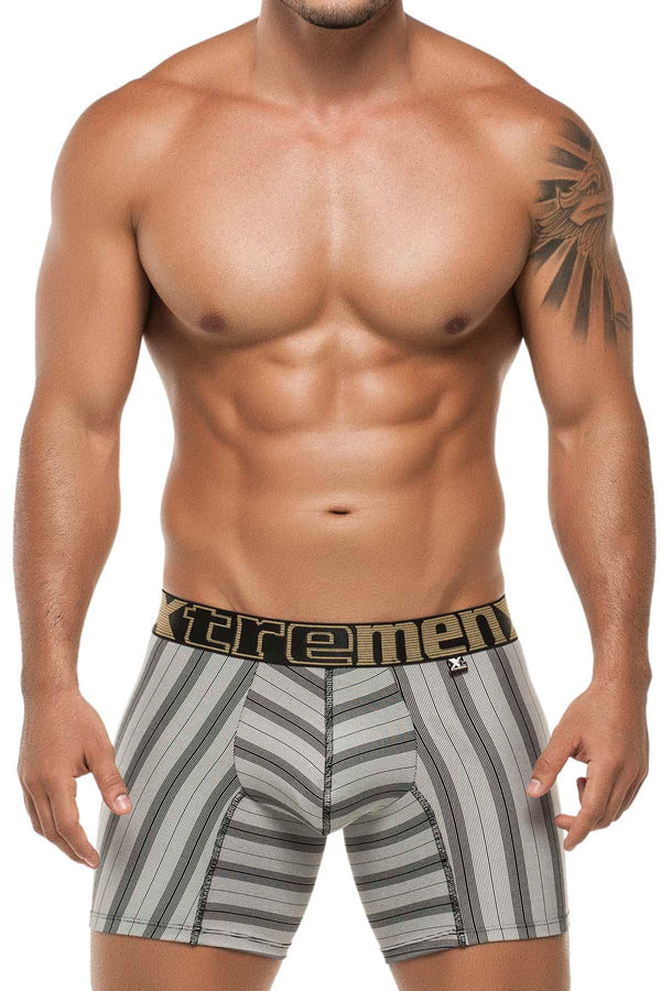 XTREMEN Black/White Stripe Microfiber Boxer Brief