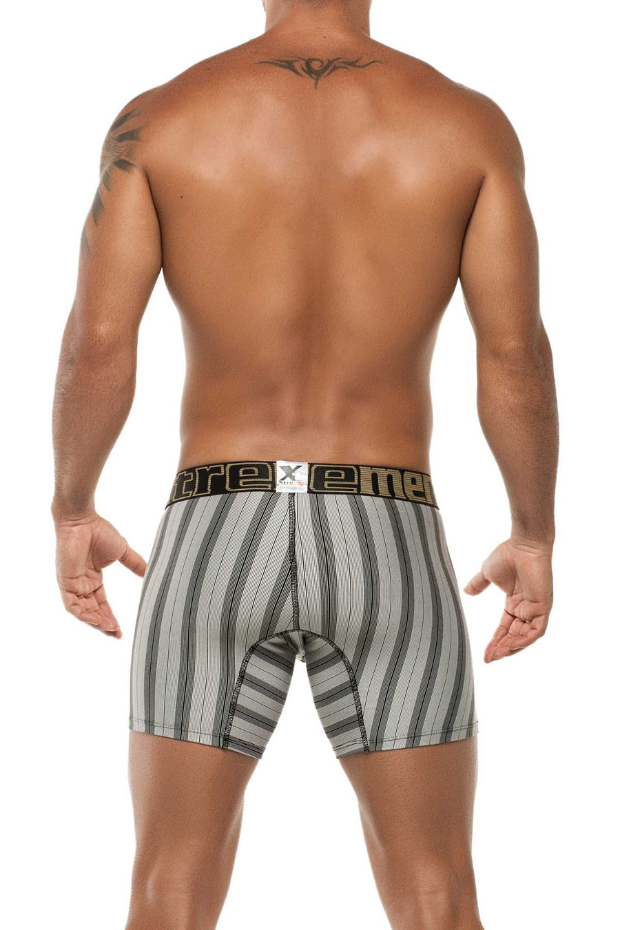 XTREMEN Black/White Stripe Microfiber Boxer Brief