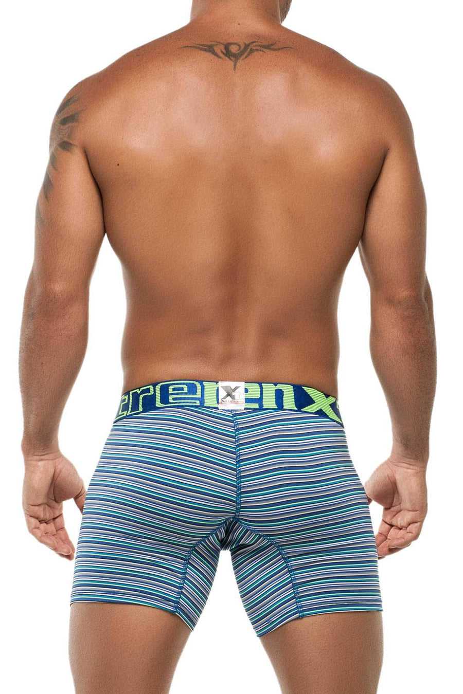 XTREMEN Blue Stripe Microfiber Classic Boxer Brief