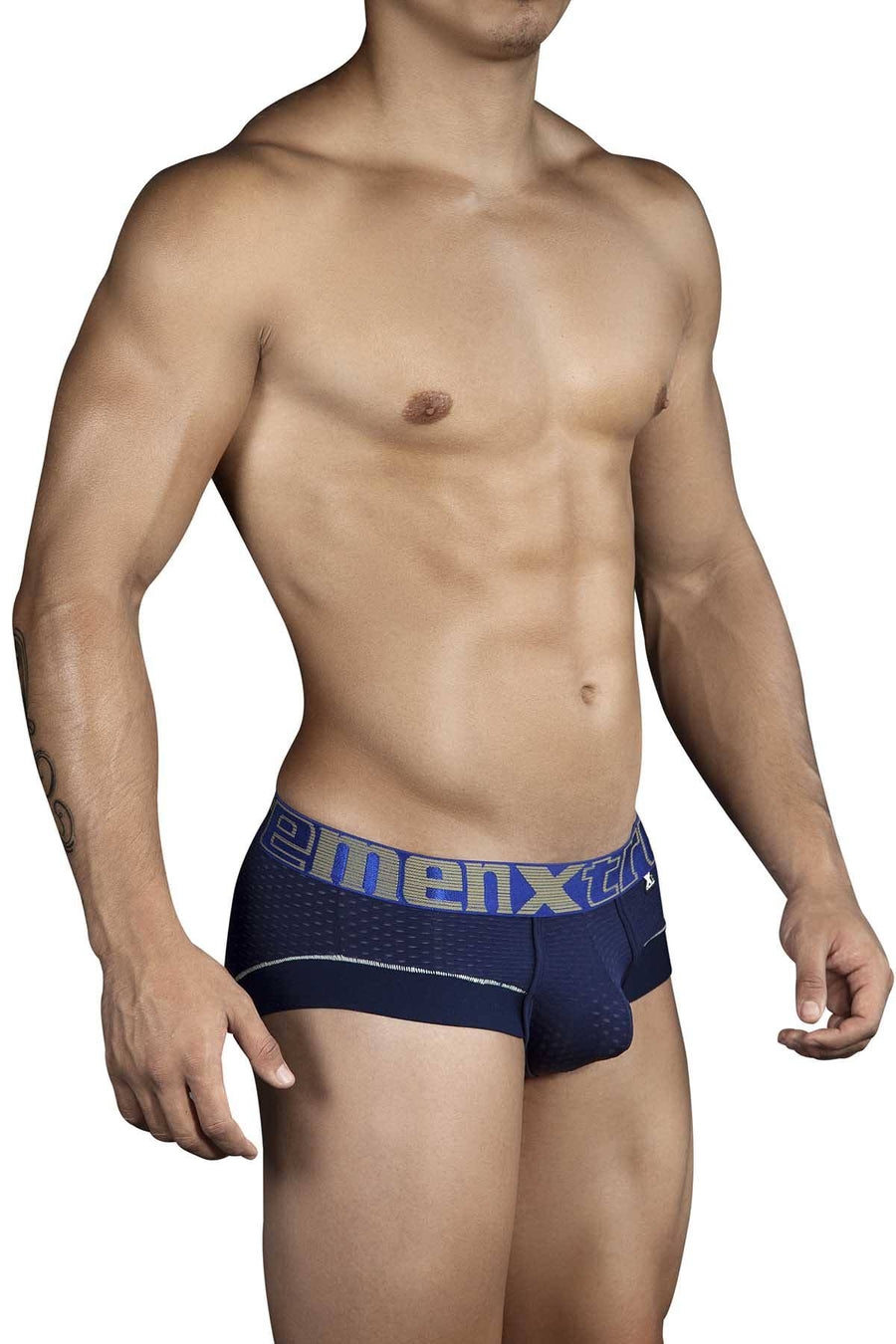 XTREMEN Dark-Blue/Beige Exposed Microfiber Brief