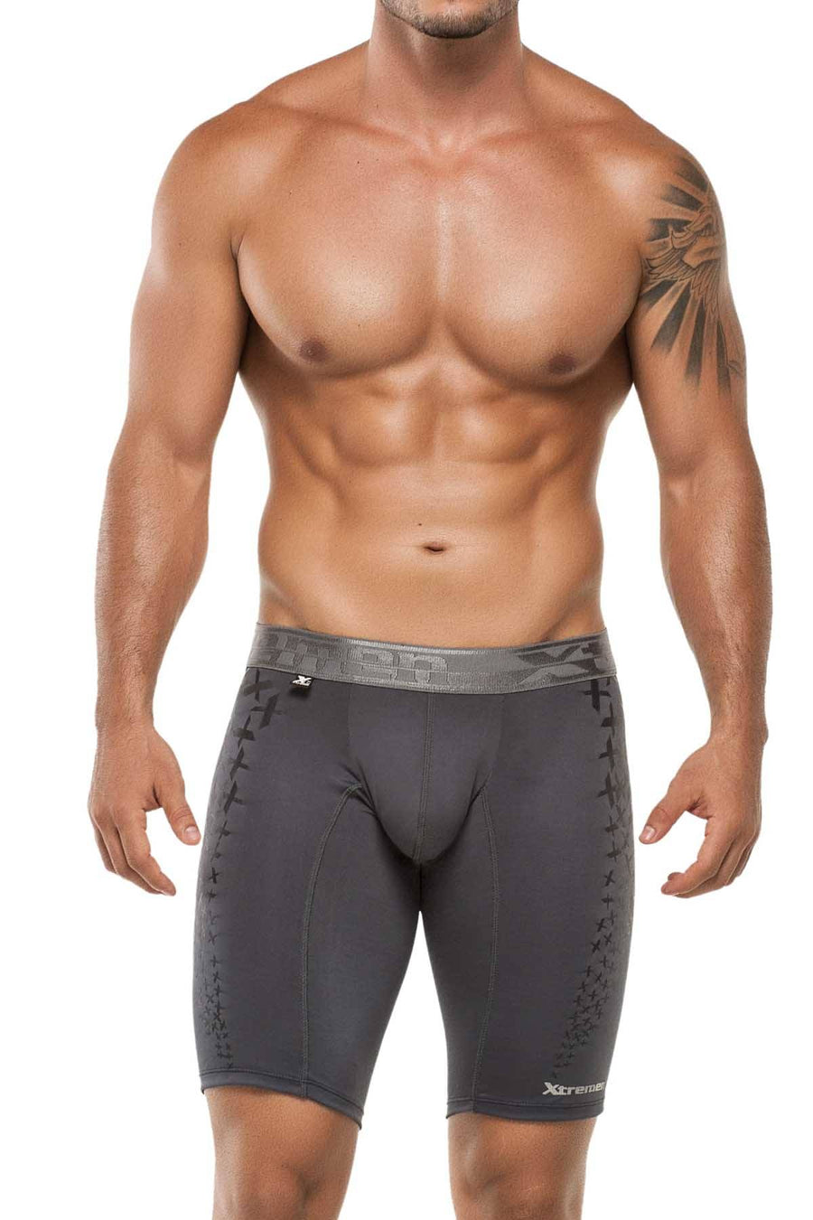 XTREMEN Grey Microfiber Sports Long Boxer Brief