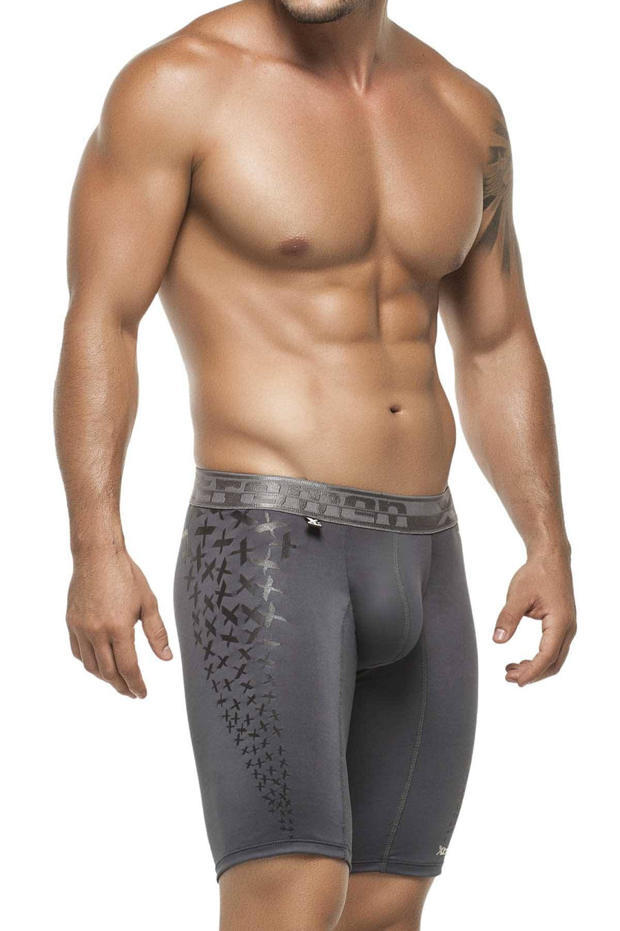 XTREMEN Grey Microfiber Sports Long Boxer Brief