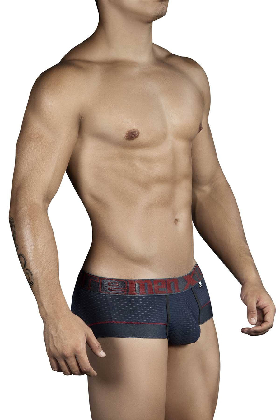 XTREMEN Grey/Red Exposed Microfiber Brief