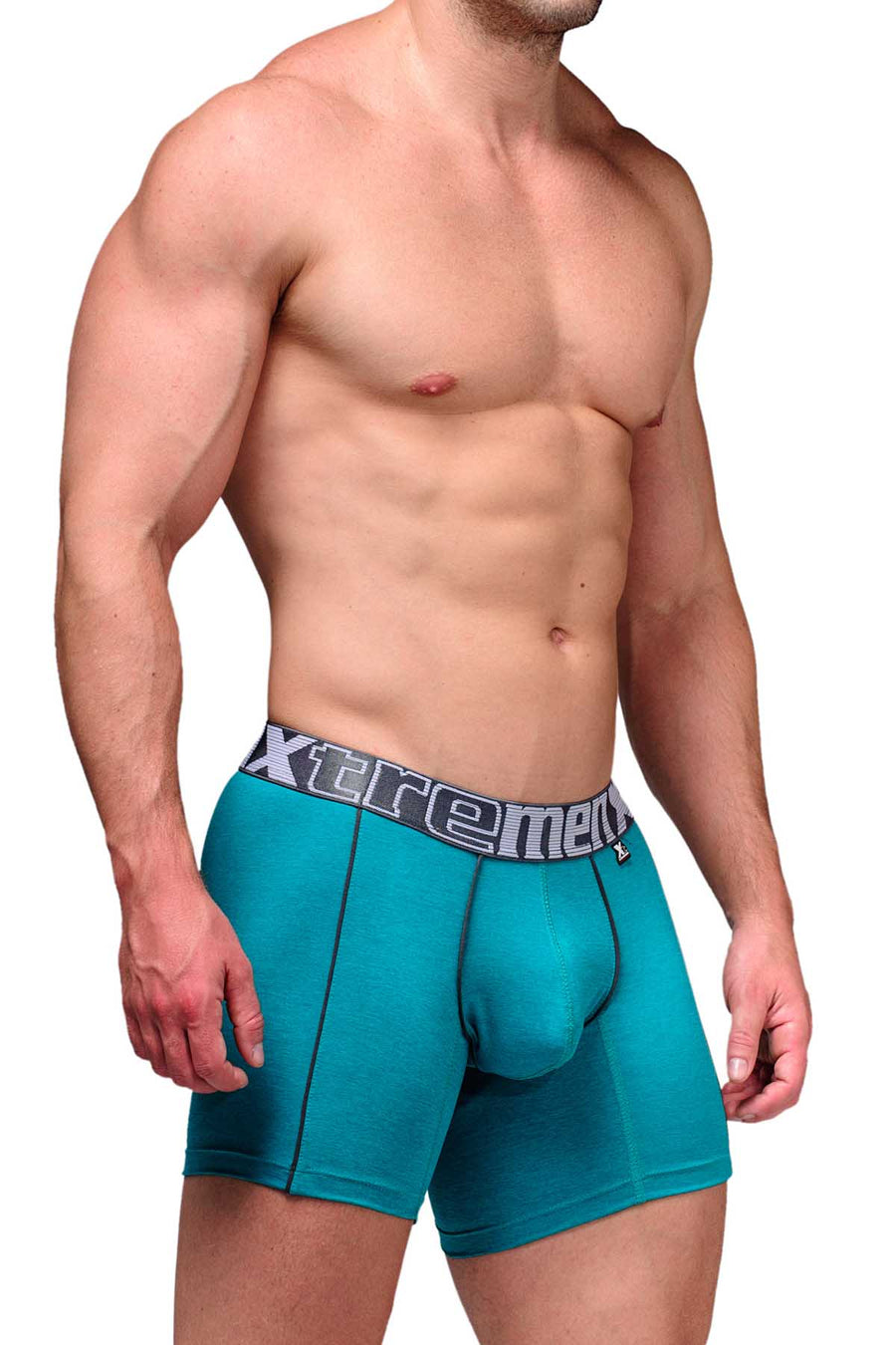 XTREMEN Jade-Green/Grey Microfiber Boxer Brief