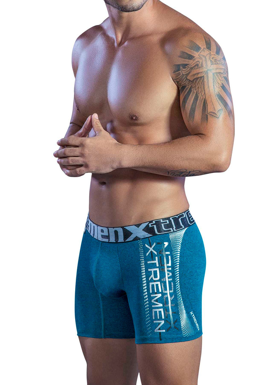 XTREMEN Jade-Green Microfiber Boxer Brief