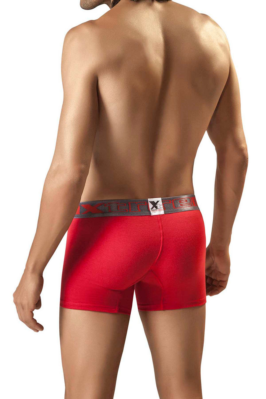 XTREMEN Red/Grey Poly-Cotton Boxer Brief