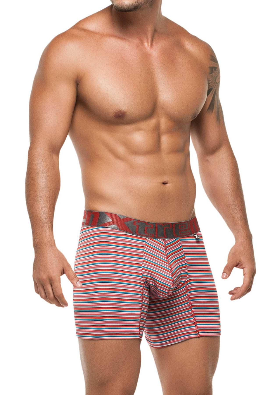 XTREMEN Red Stripe Microfiber Classic Boxer Brief
