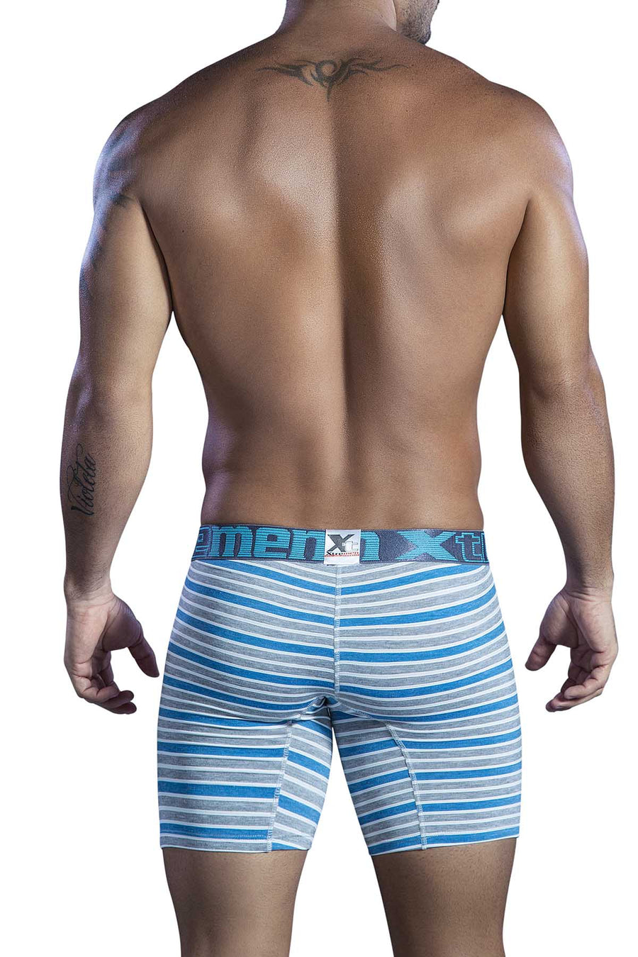 XTREMEN Turquoise/Heather-Grey Poly-Cotton Boxer Brief
