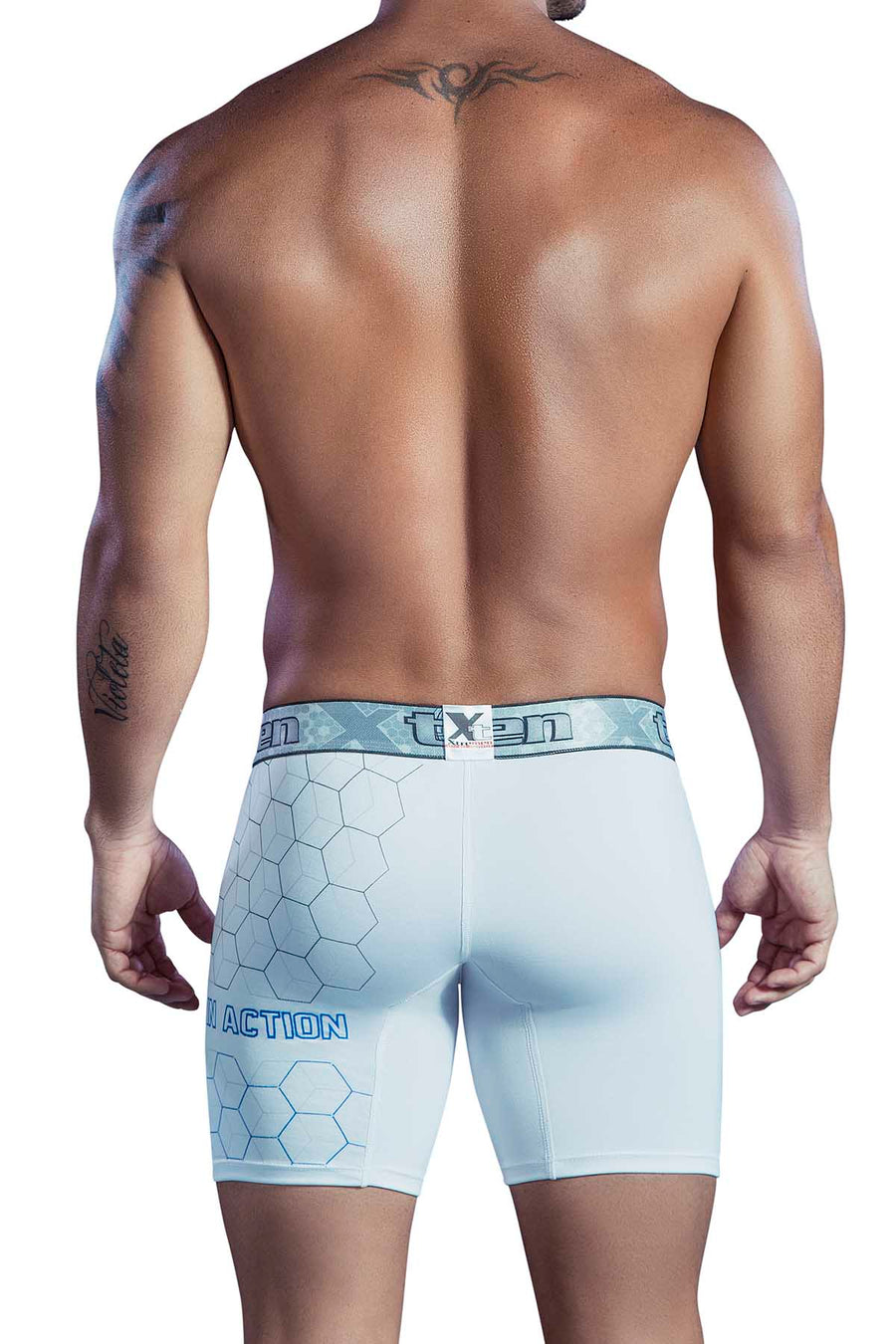 XTREMEN White Hexagon Microfiber Boxer Brief