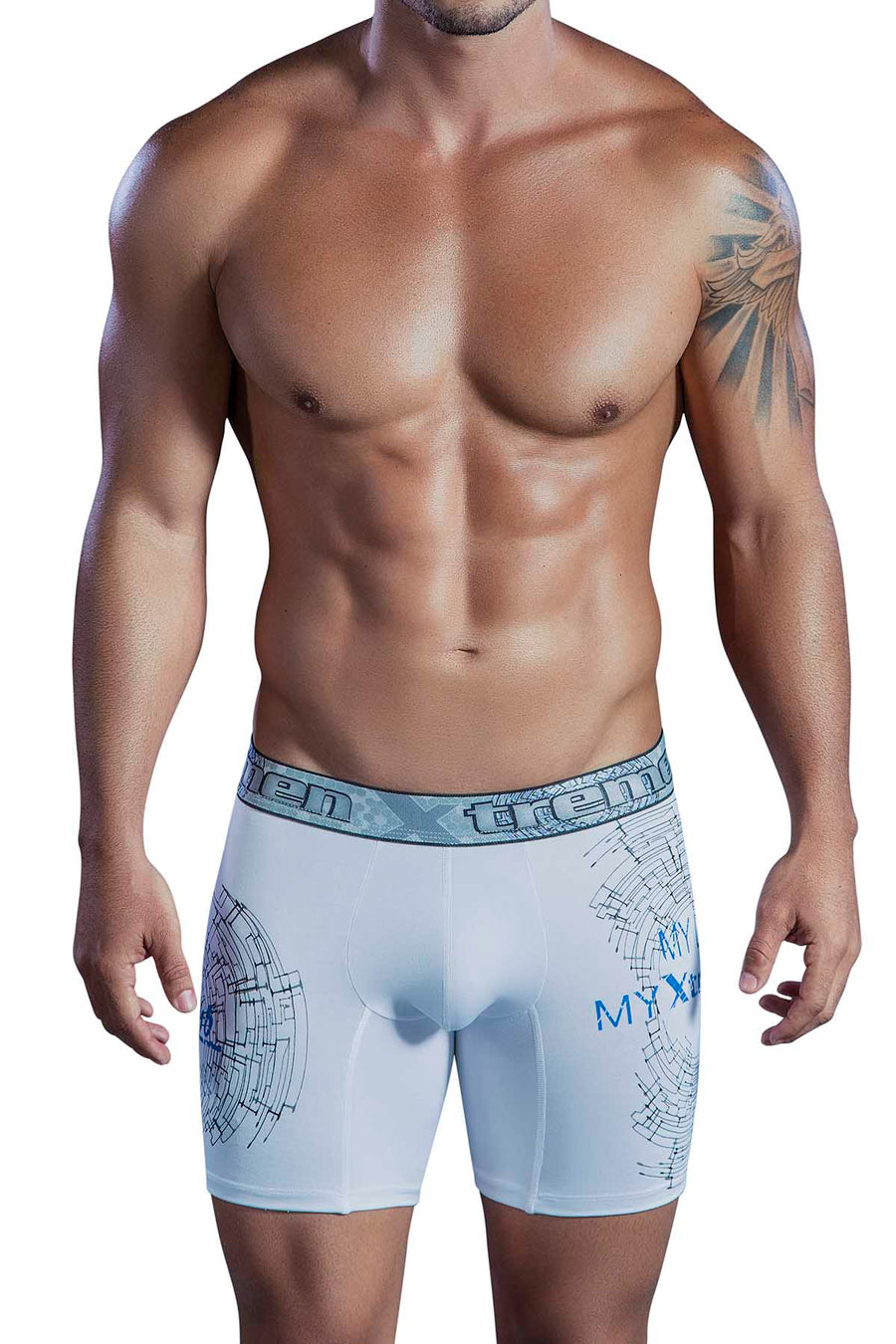 XTREMEN White Maze Microfiber Boxer Brief