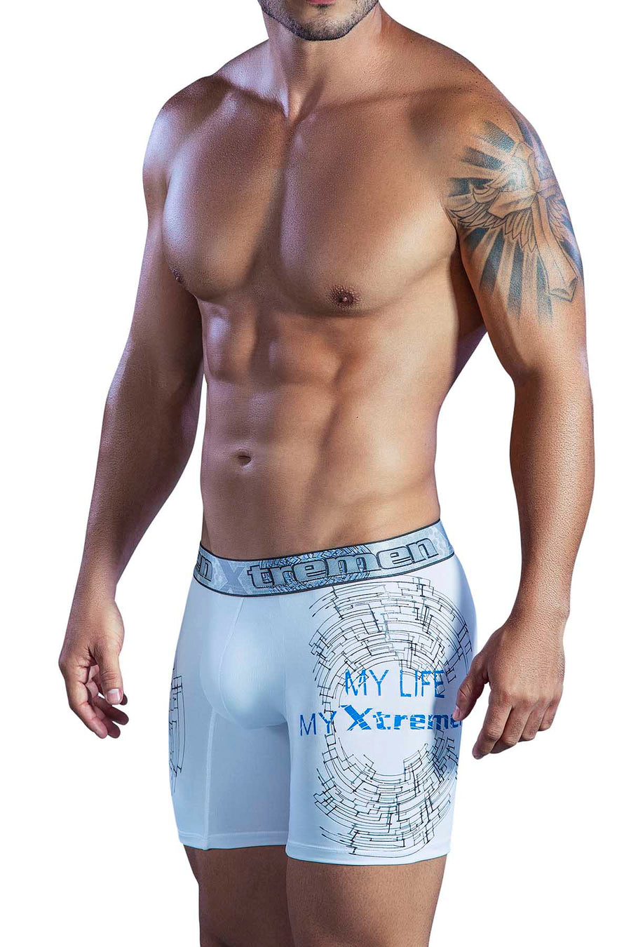 XTREMEN White Maze Microfiber Boxer Brief
