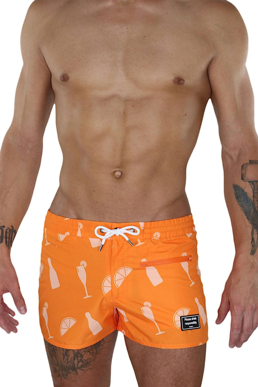 YOCISCO Orange Martini 2" Swim Trunk