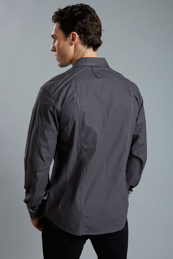Young Republic Dark Grey Austin Long-Sleeve Button-Up