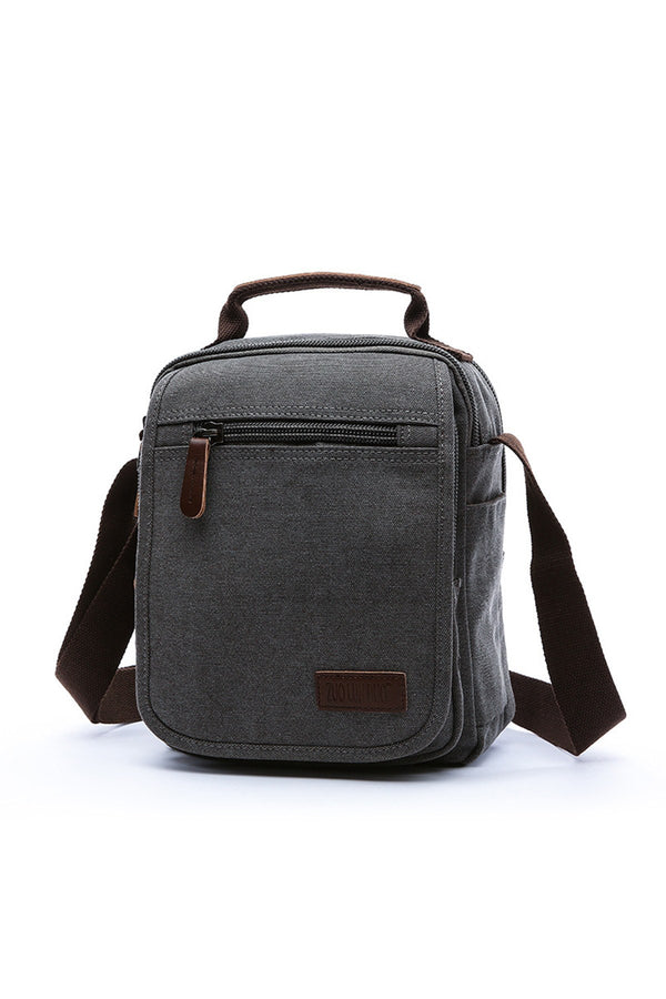 Zuolunduo Grey Canvas Tablet Messenger Bag