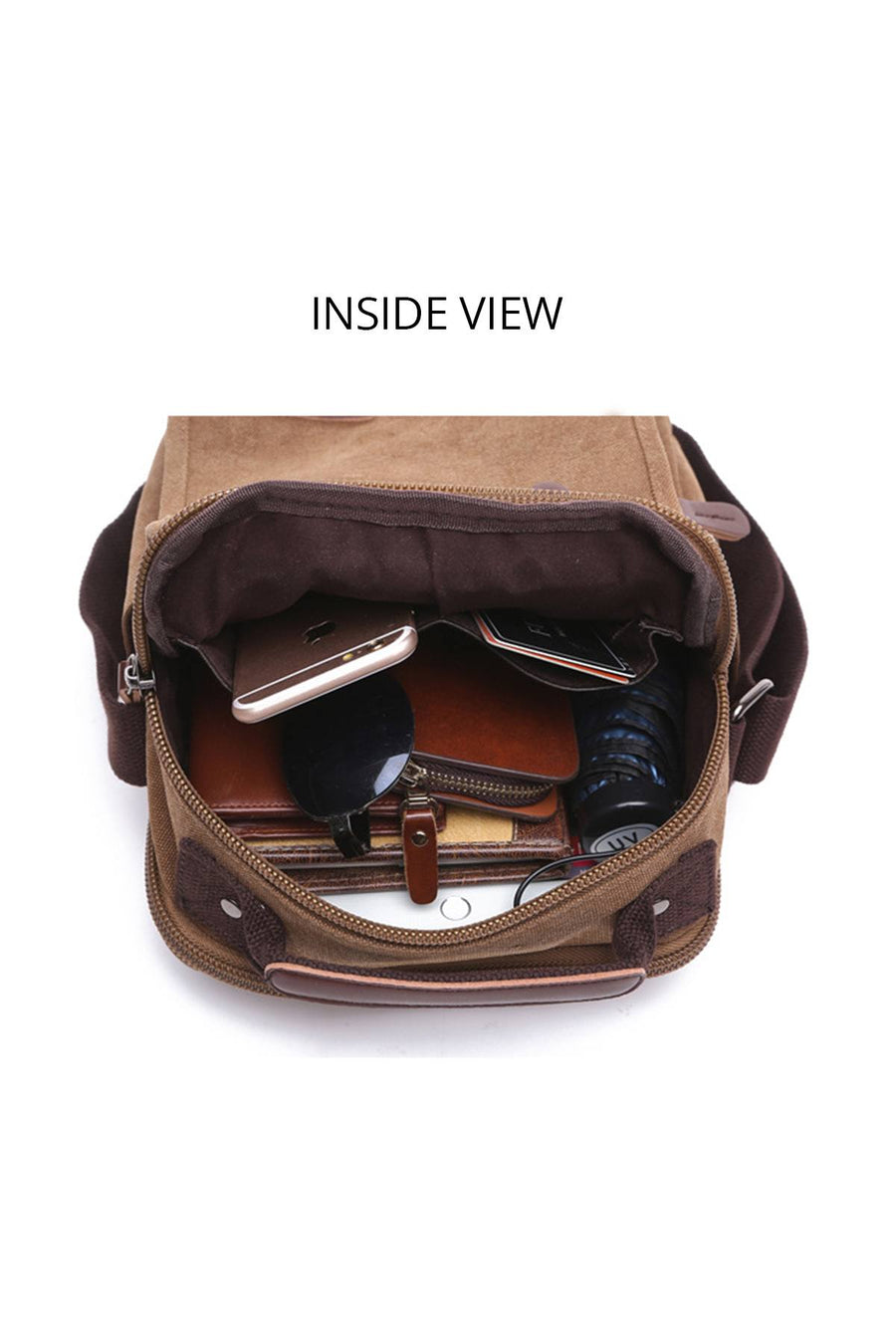 Zuolunduo Grey Canvas Tablet Messenger Bag