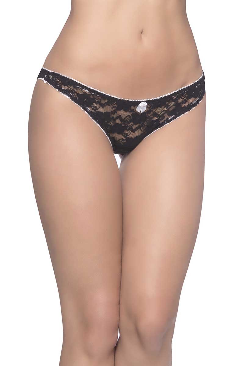 Oh La La Cheri Black & White Open Back Panty