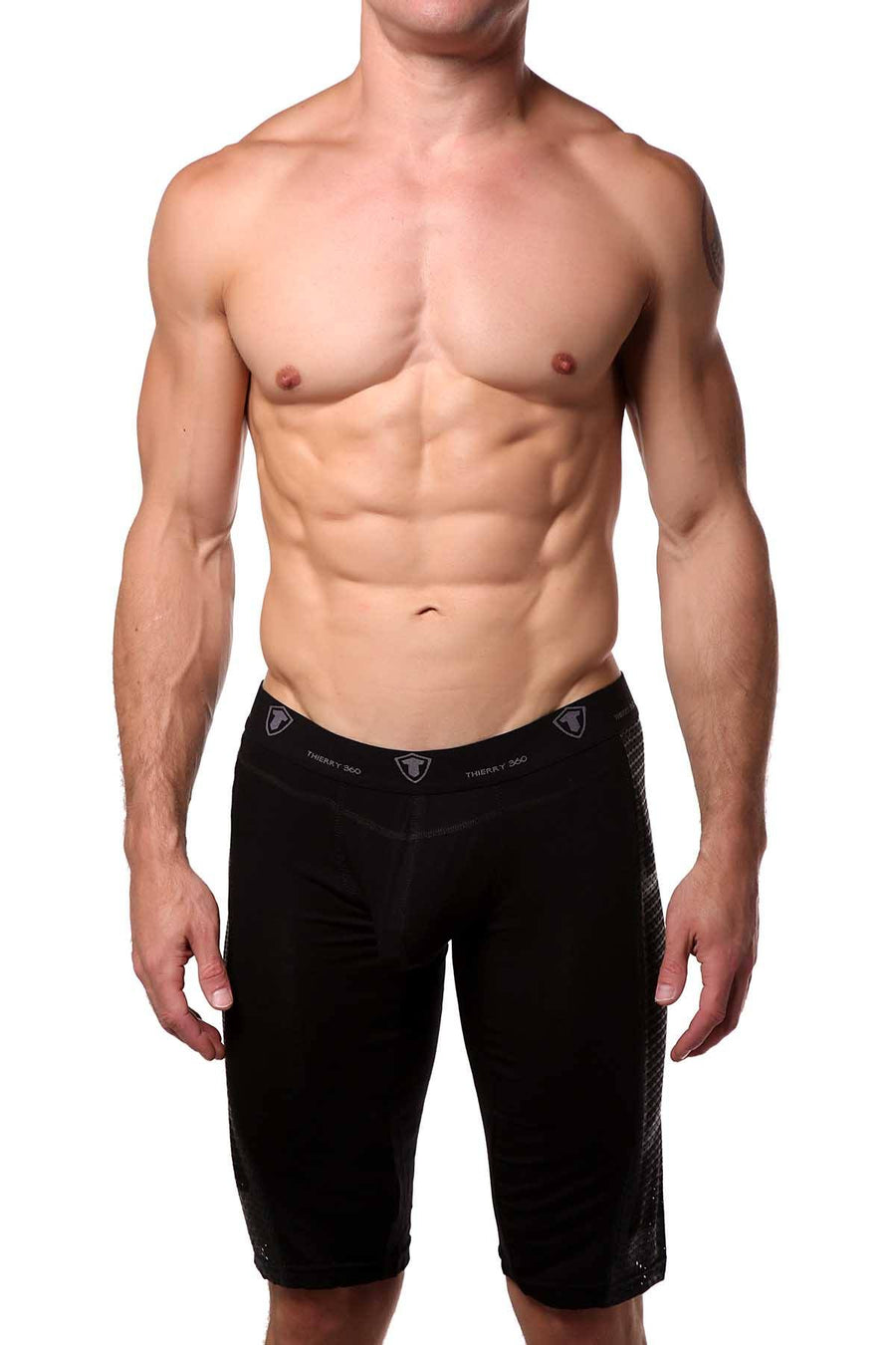 Thierry Black/Charcoal Long Athletic Boxer Brief