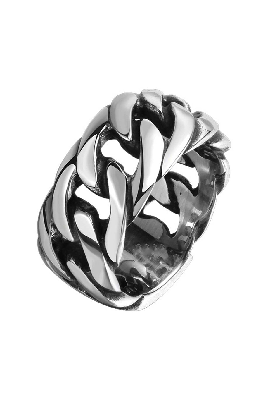 Gomaya Personality Chain Stainless Steel Ring
