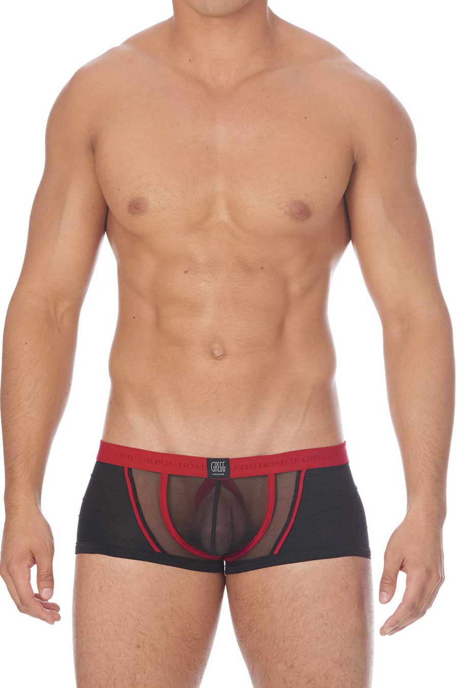 Gregg Homme Black Cheeky Mesh C-Ring Boxer Trunk