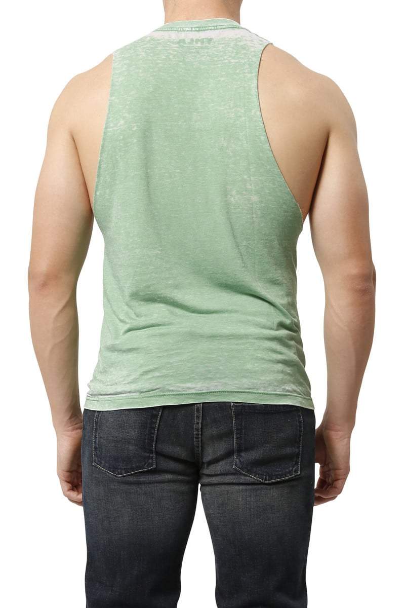 Y.M.L.A. Green Burnout Muscle Tank