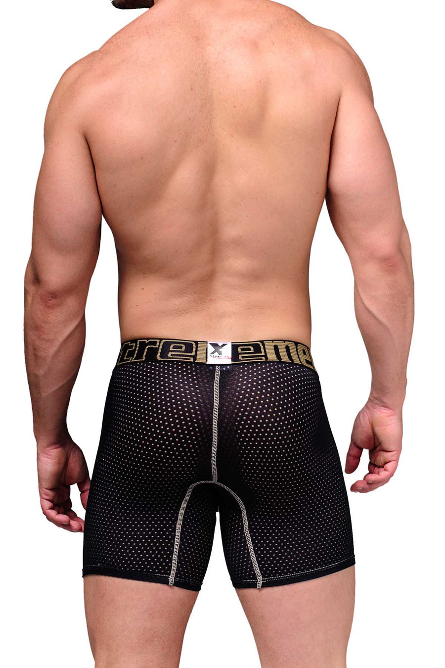 Xtremen Black Microfiber Mesh Boxer Brief