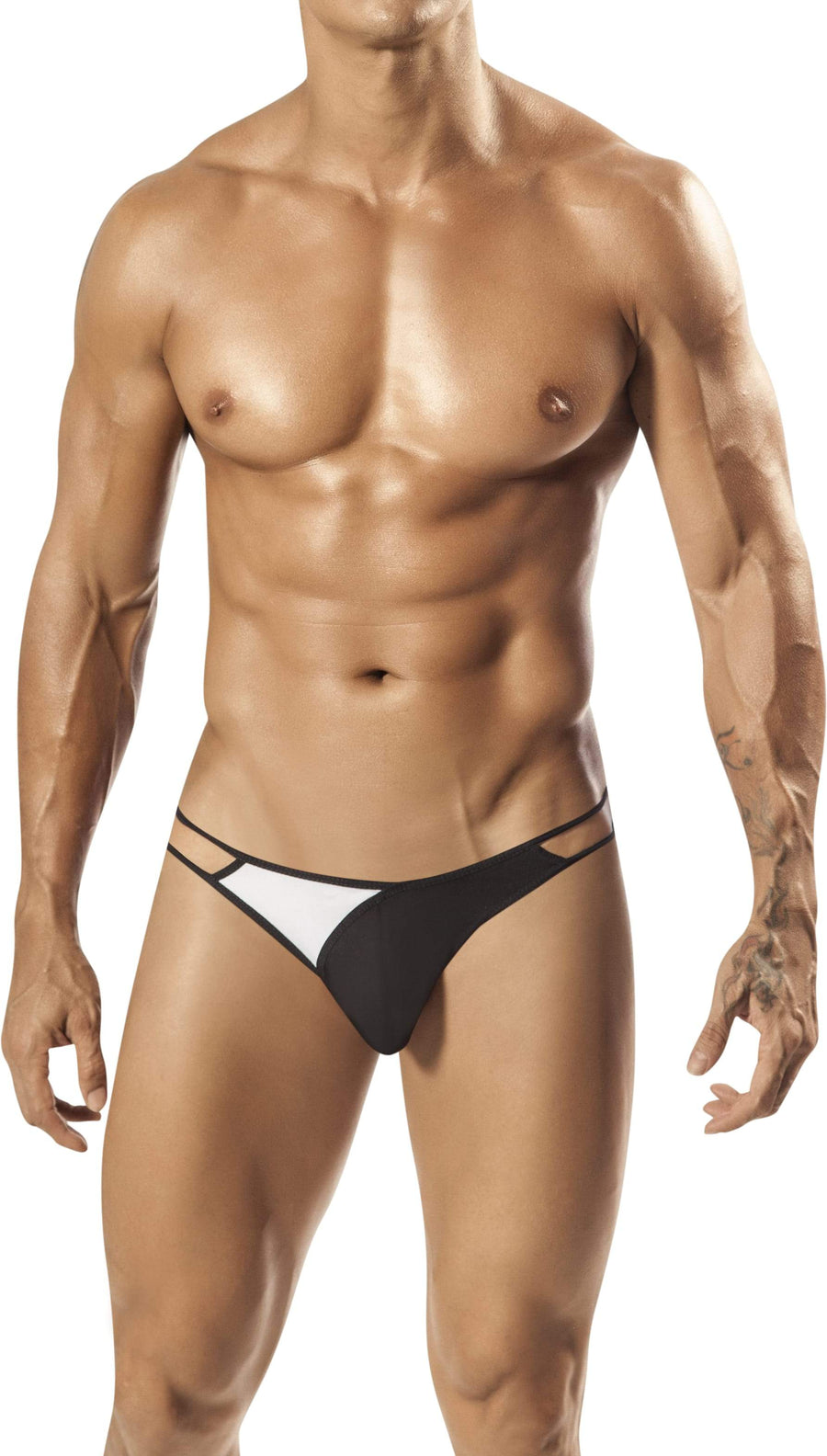 PPÜ Black/White Double-String Thong