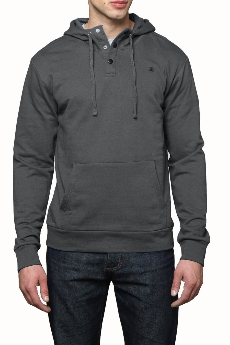 Zutoq Dark Grey Zunked Hooded Sweatshirt