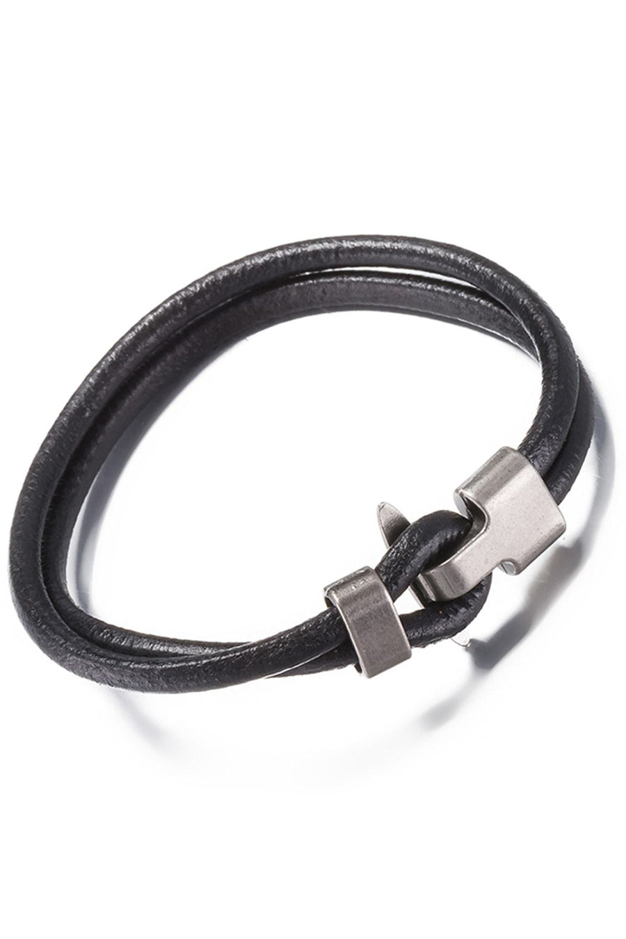 Black Leather Infinity Bracelet