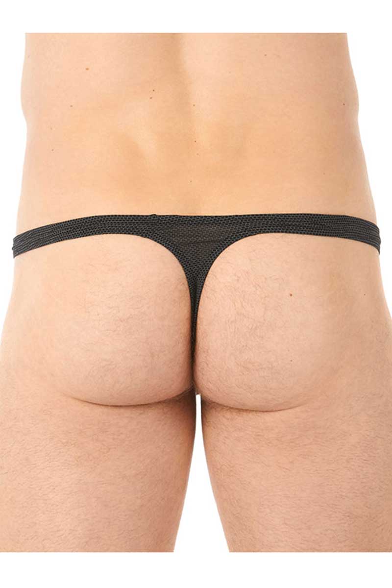 Gregg Homme Grey Highrise Honeycomb Mesh Thong