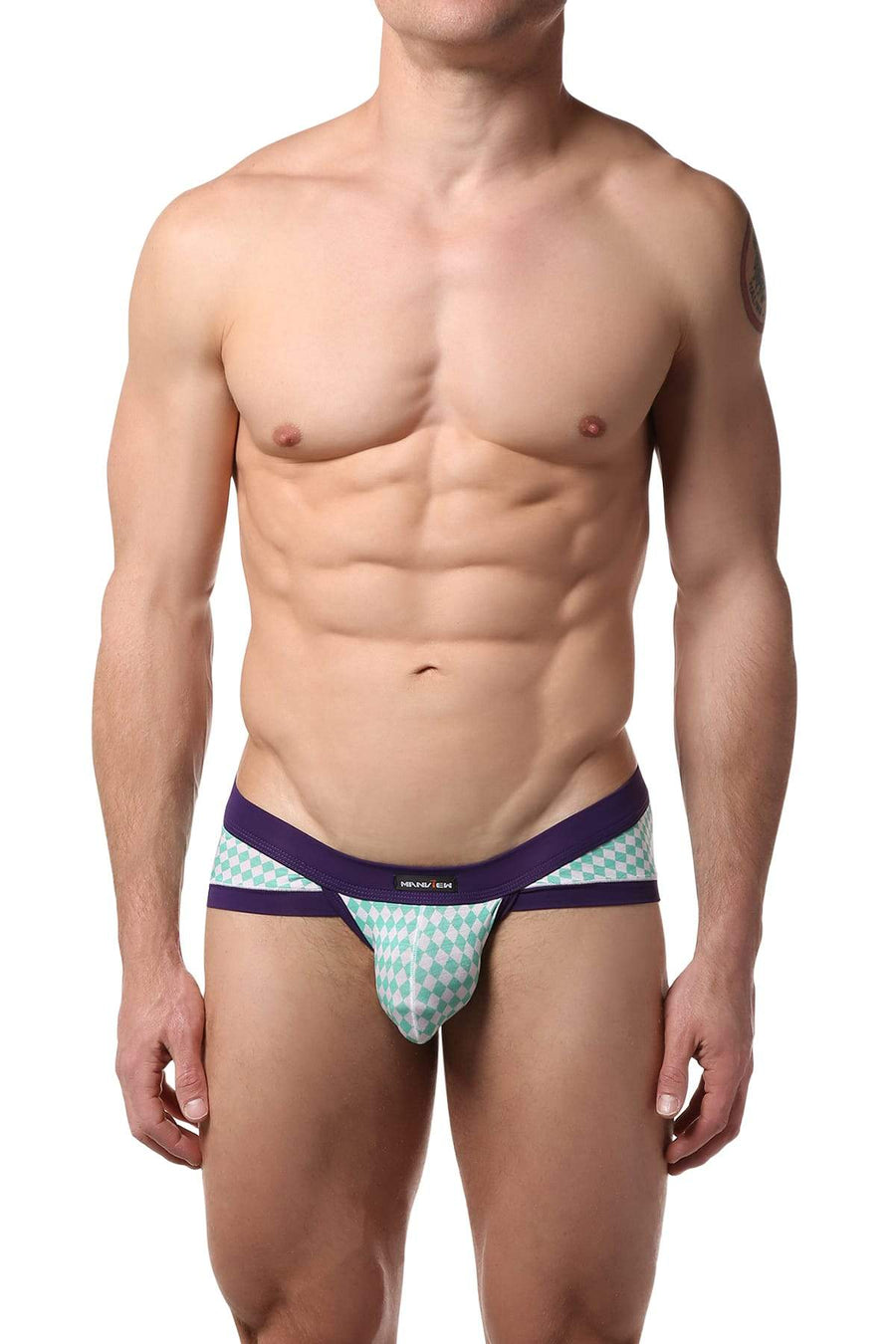 Manview Purple Checkered Brief