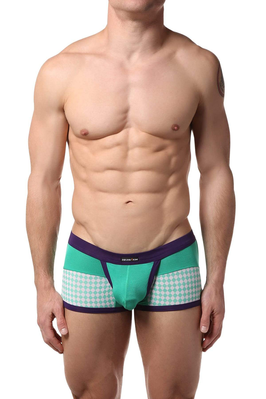 Manview Purple Checkered Trunk